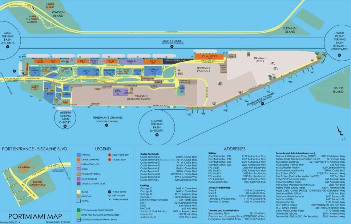 New 2026 Miami cruise terminal maps and directions