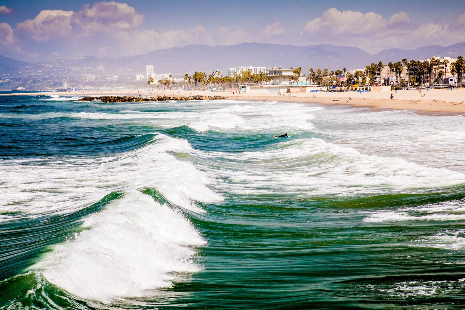 old Pacific Ocean waves along California coast